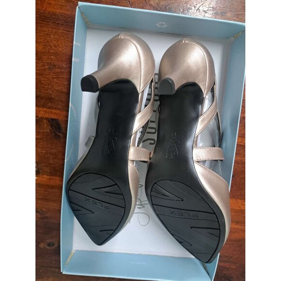 LifeStride Rose Gold Strappy Dress Shoes Heels 8M Soft System Heel New in Box - Picture 3 of 11